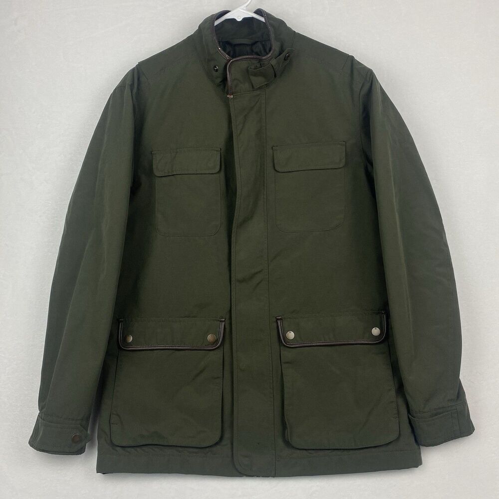Banana Republic Military Jacket Mens Small Green Full Zip Four Pockets Casual
